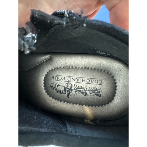 Coach and Four Black Suede Booties size 7.5 Pre-owned Excellent Condition - Picture 8 of 9